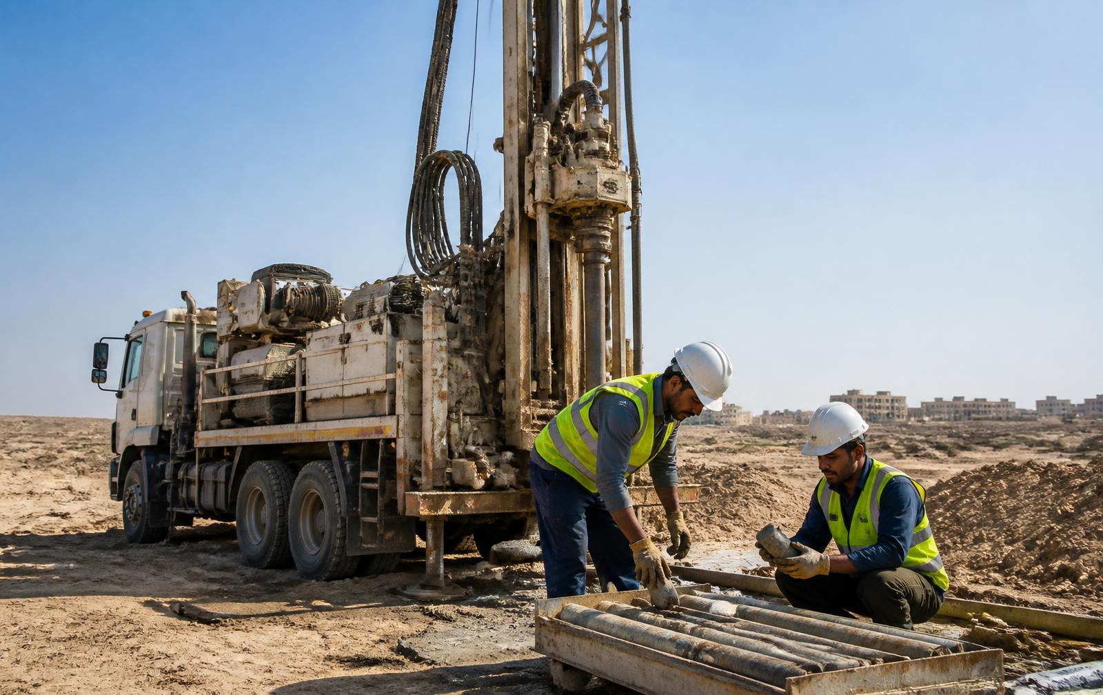 Horema rotary drilling rig operating on an Egyptian construction site